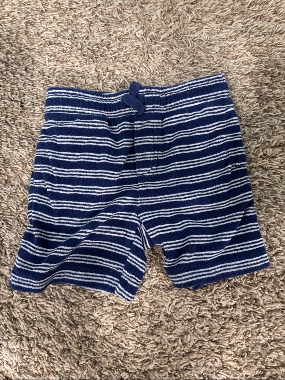 Janie and Jack terrycloth blue and white striped shorts. Like new.